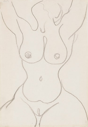 Female Nude with Raised Arms