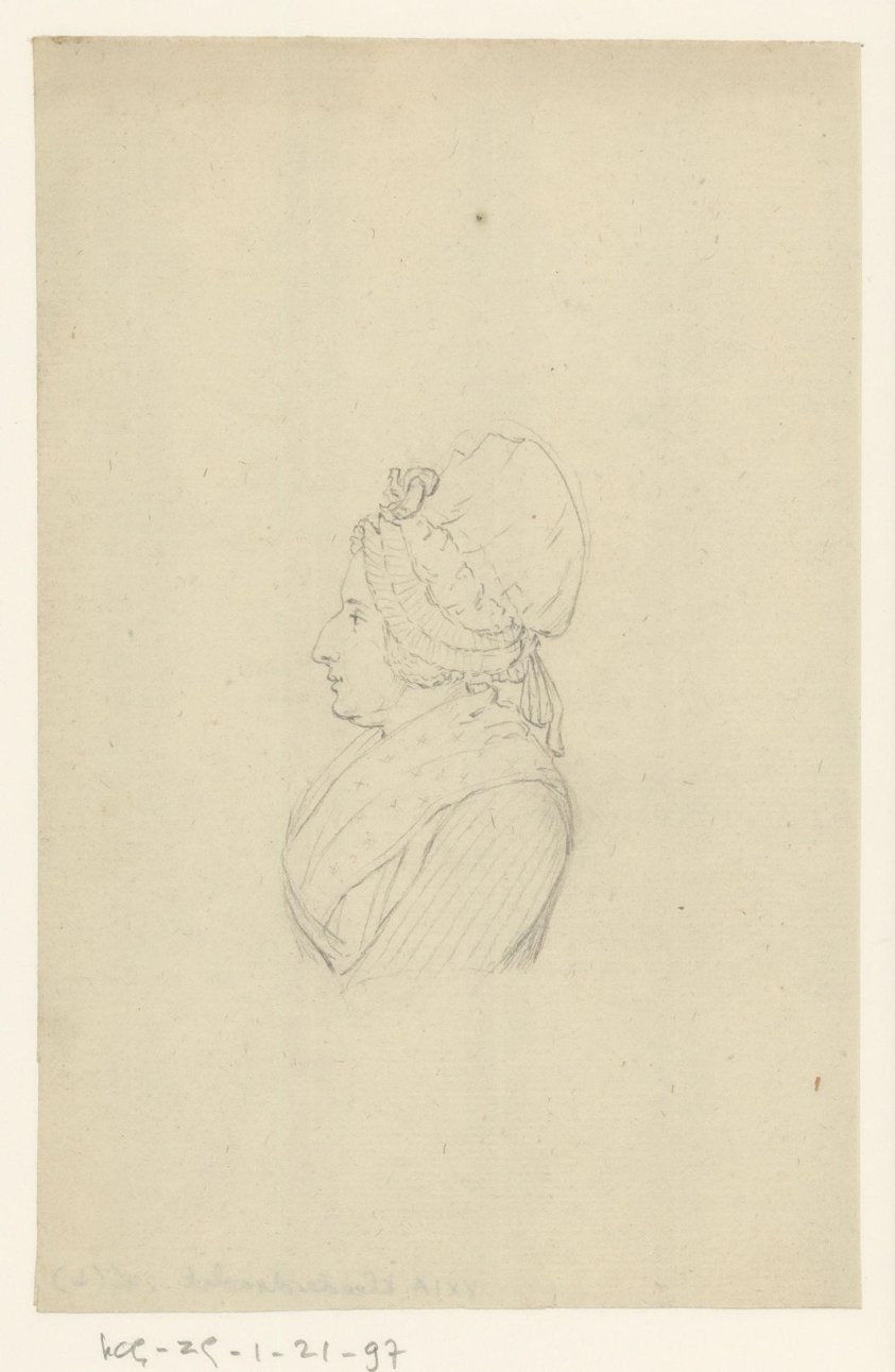 Portret van een vrouw in een medaillon, mogelijk de zus van Jean Bernard