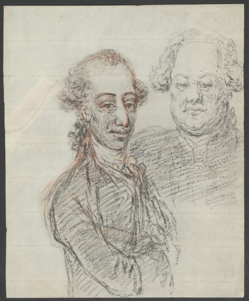 Twee mannen met pruiken