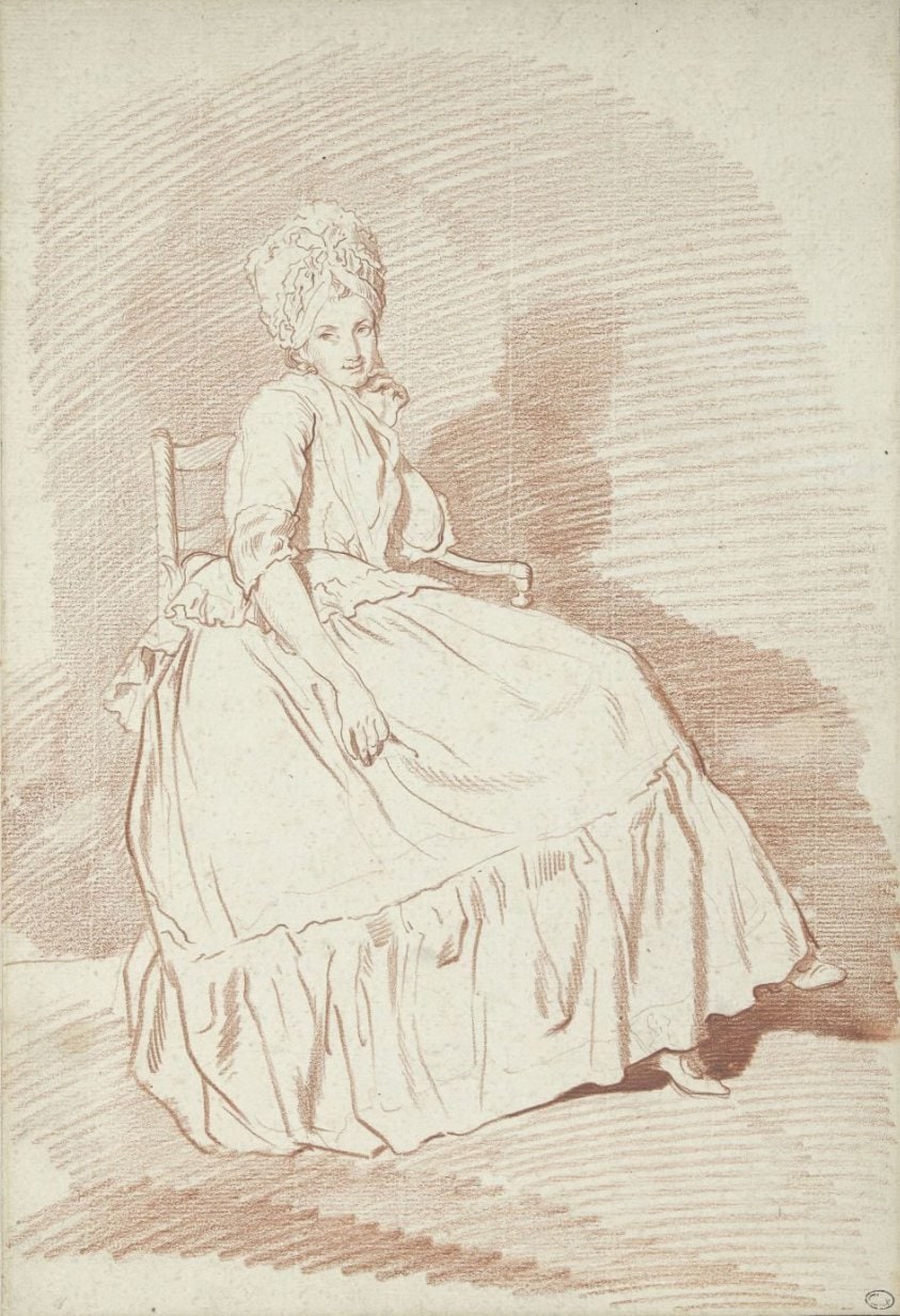 Figuurstudie van een zittende vrouw, mogelijk Louise-Charlotte Marini