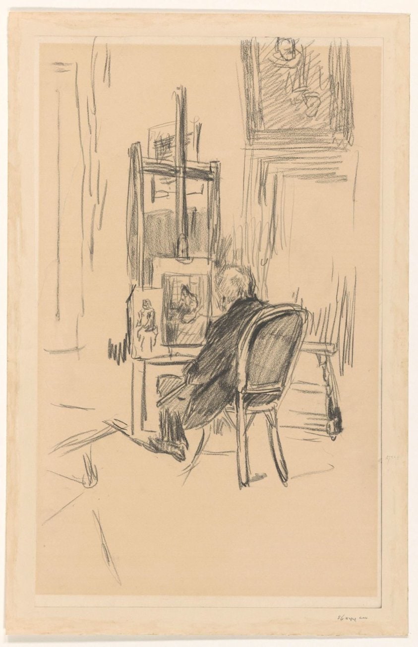 Jozef Israels in zijn atelier