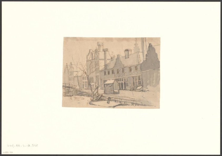 Gezicht op het Sint Andrieshofje aan de Egelantiersgracht