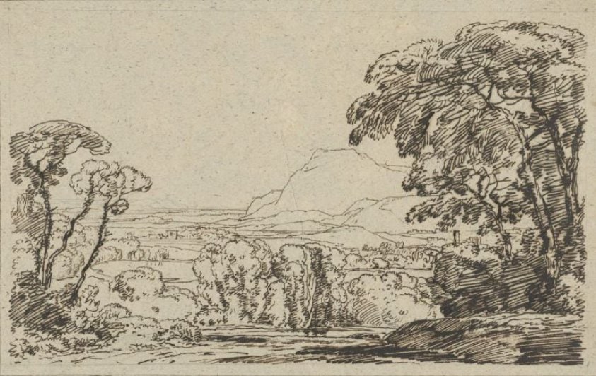 Landschap met vallei in de bergen