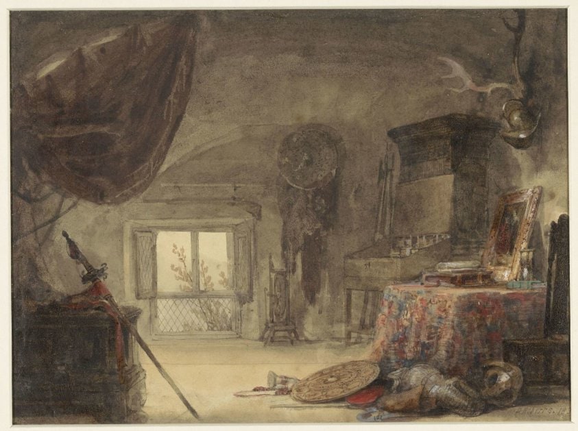 Zoldervertrek, ingericht als atelier