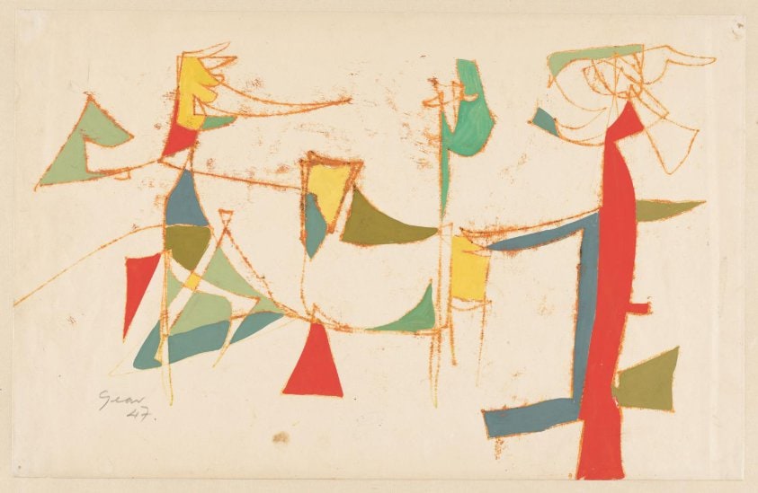 Abstracte compositie met geometrische figuren