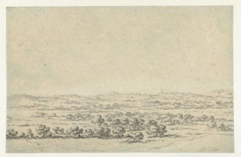 River Landscape, with a Tower in the Distance