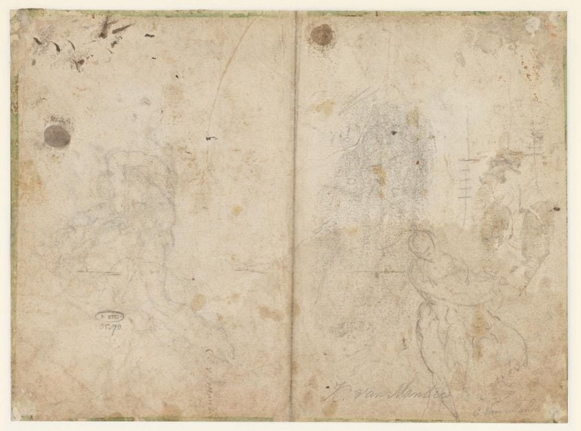 Twee studies van vechtende mannen