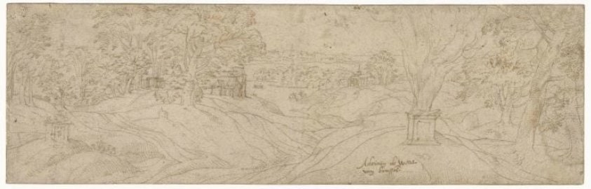 Landscape with Two Altars or Beacons