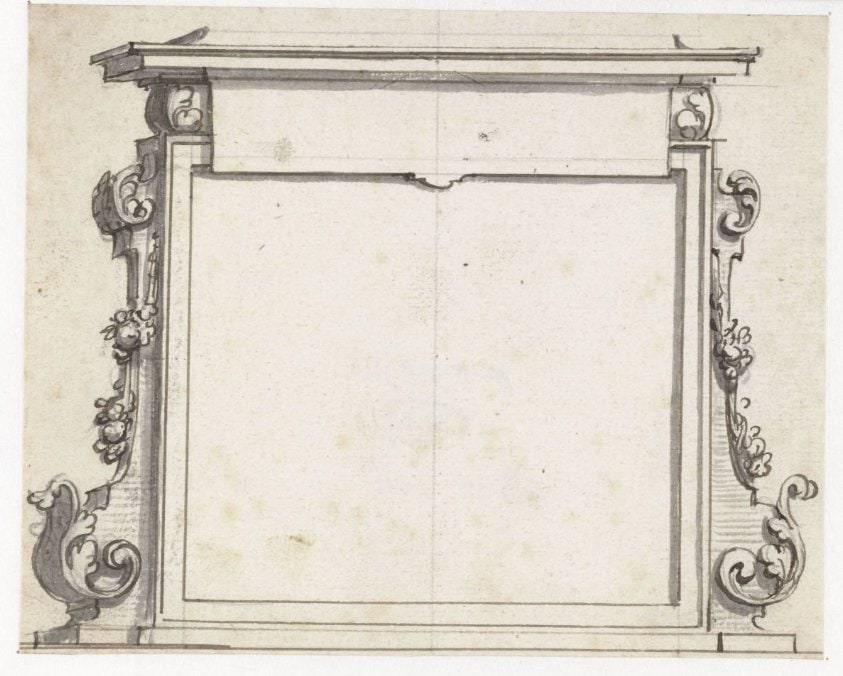 Een rechthoekige architecturale cartouche