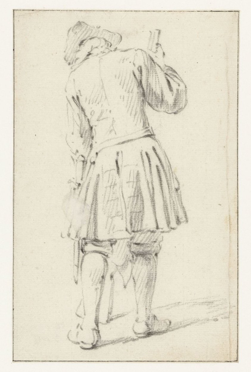 Standing Soldier with a Rifle, Seen from Behind