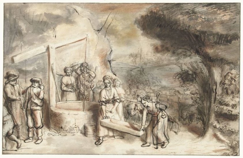 Mozes en Rehuël's dochters bij de put