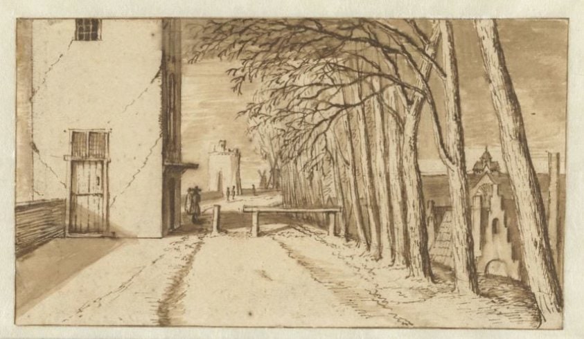 View along the City Wall of Utrecht, from the South, with the Smeetoren (‘Blacksmiths’ Tower’) on the Left and the Mariakerk in the Distance on the Right