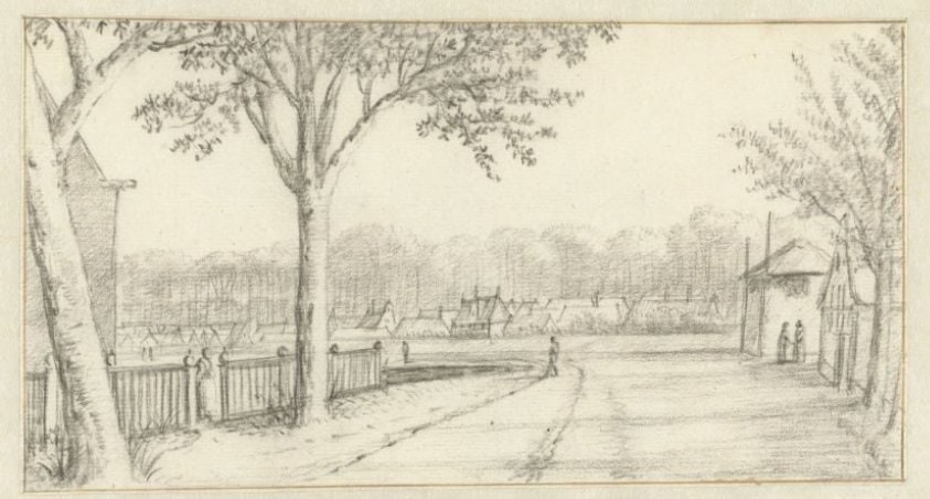 River Landscape on the Vecht (?), with Figures on a Road near a Haystack