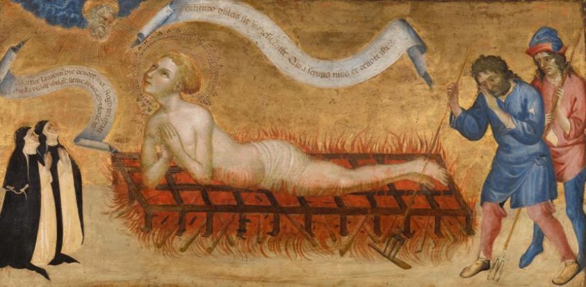 Martyrdom of Saint Lawrence, with Two Benedictine Nuns