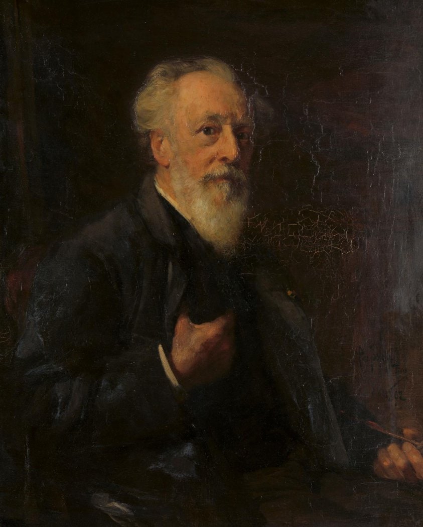 Portret van J.A.B. Stroebel (1821-1905), kunstschilder