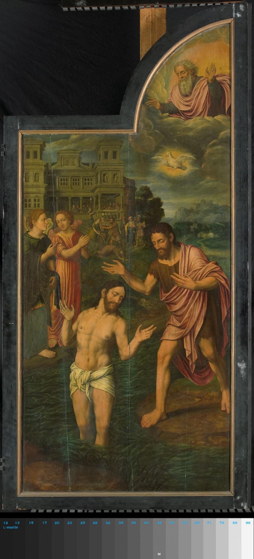 De doop van Christus in de Jordaan, rechter paneel van een drieluik