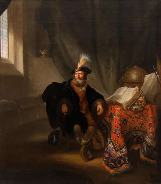 A scholar in his studio