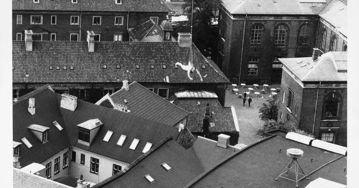 City Suspension event above the Royal Theatre, Copenhagen, 28 June 1985