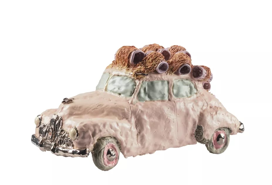 Holden with hair curlers