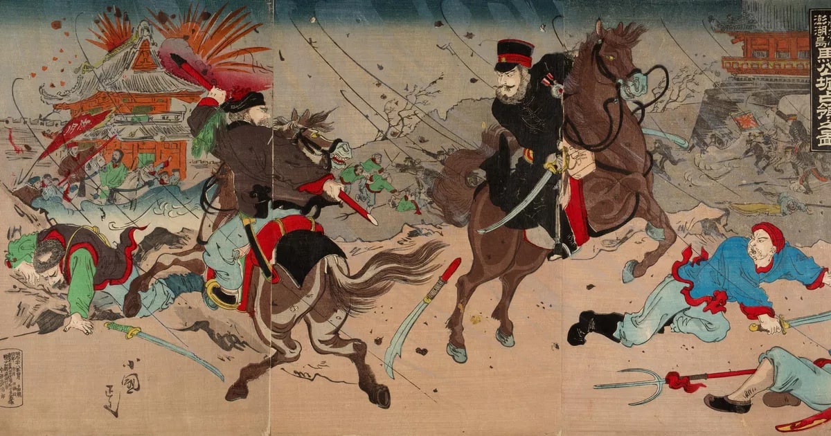Japanese Forces Occupy Makungcheng Fortress on the Pescadores (Bakōjō senryō no zu)