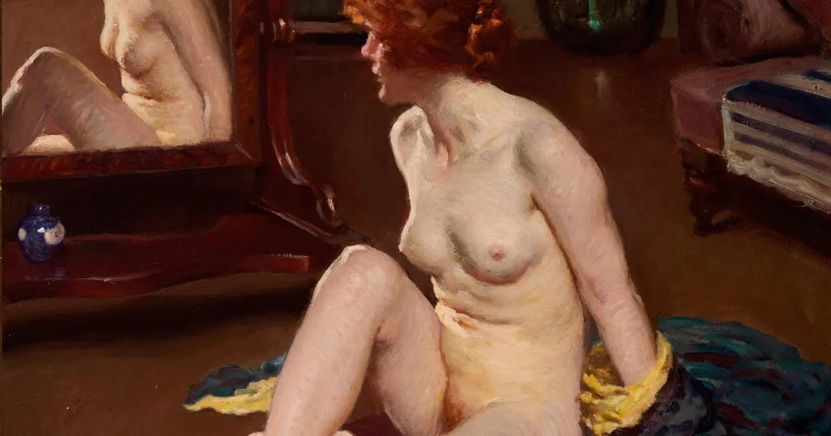 Model in mirror