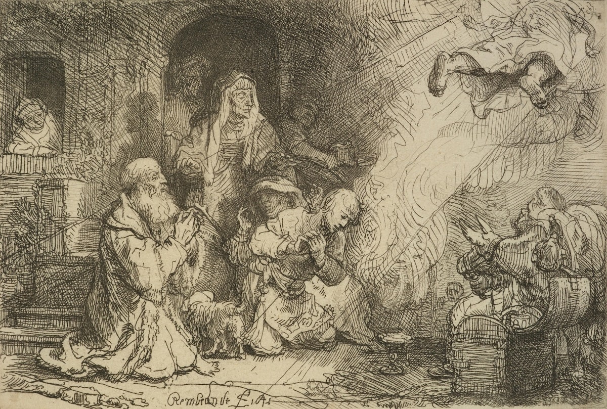 The angel departing from the family of Tobias.
