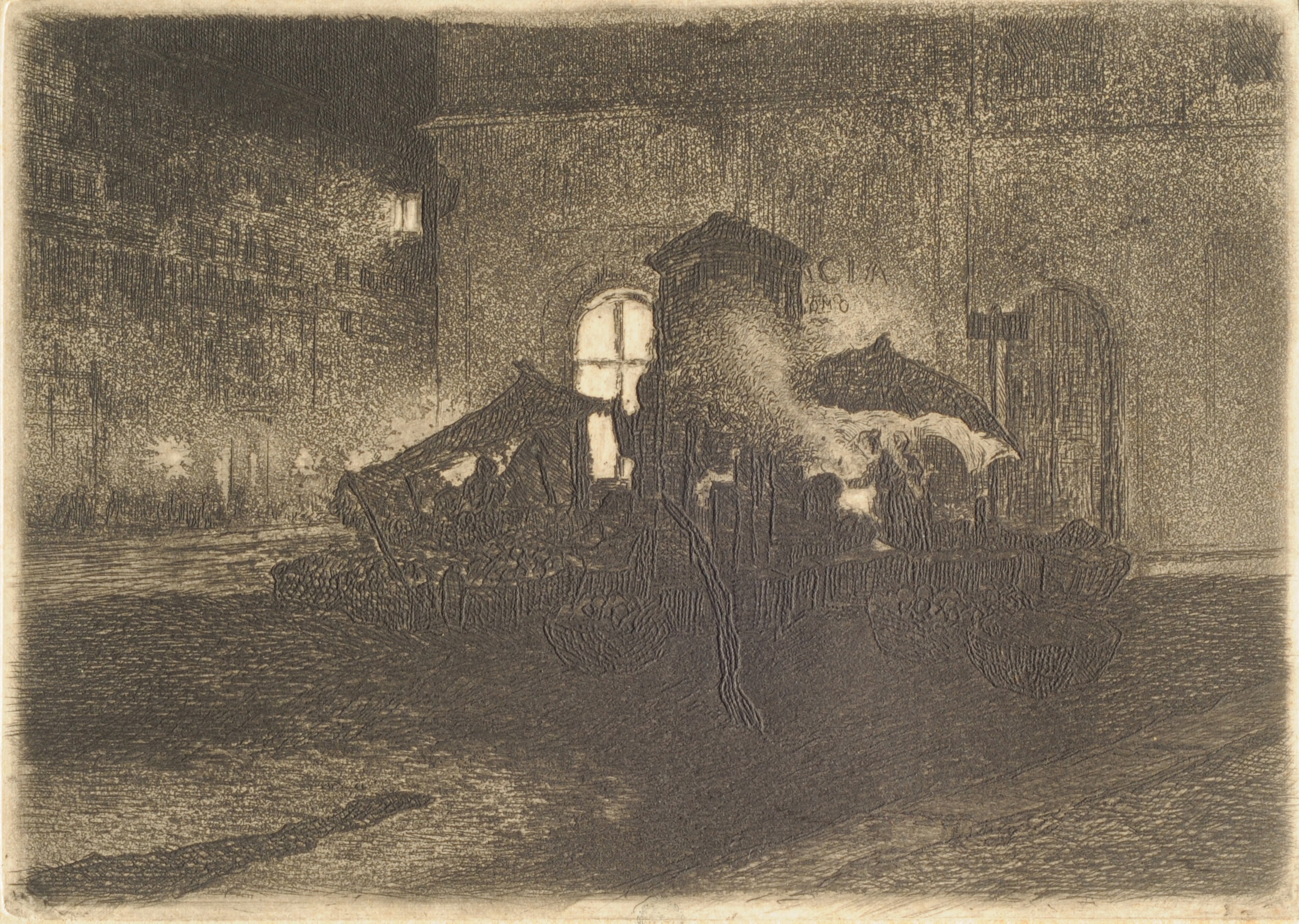 Escena nocturna. (Calle y escena nocturna)
