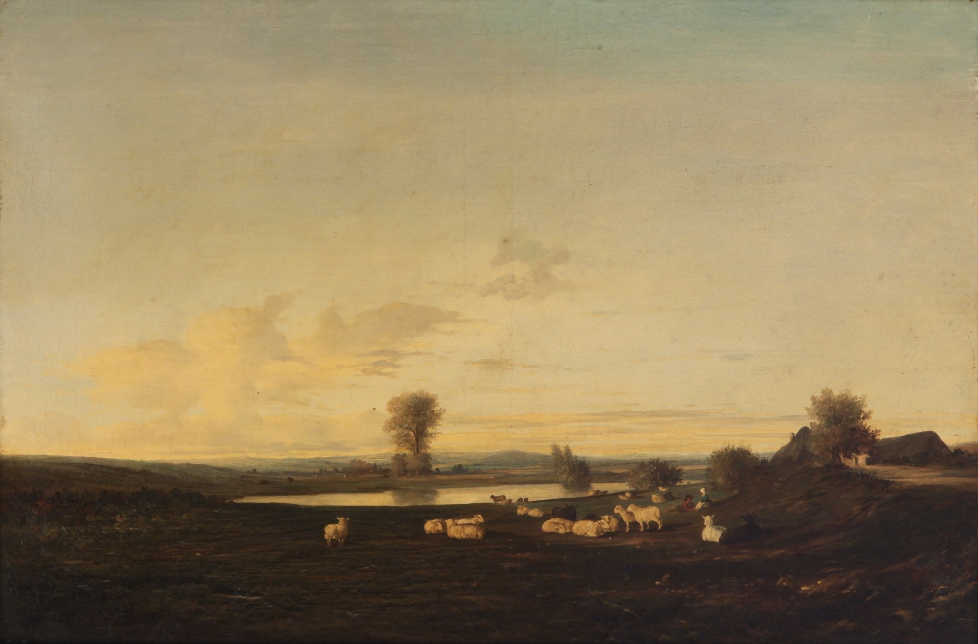 Paisaje con figuras y animales