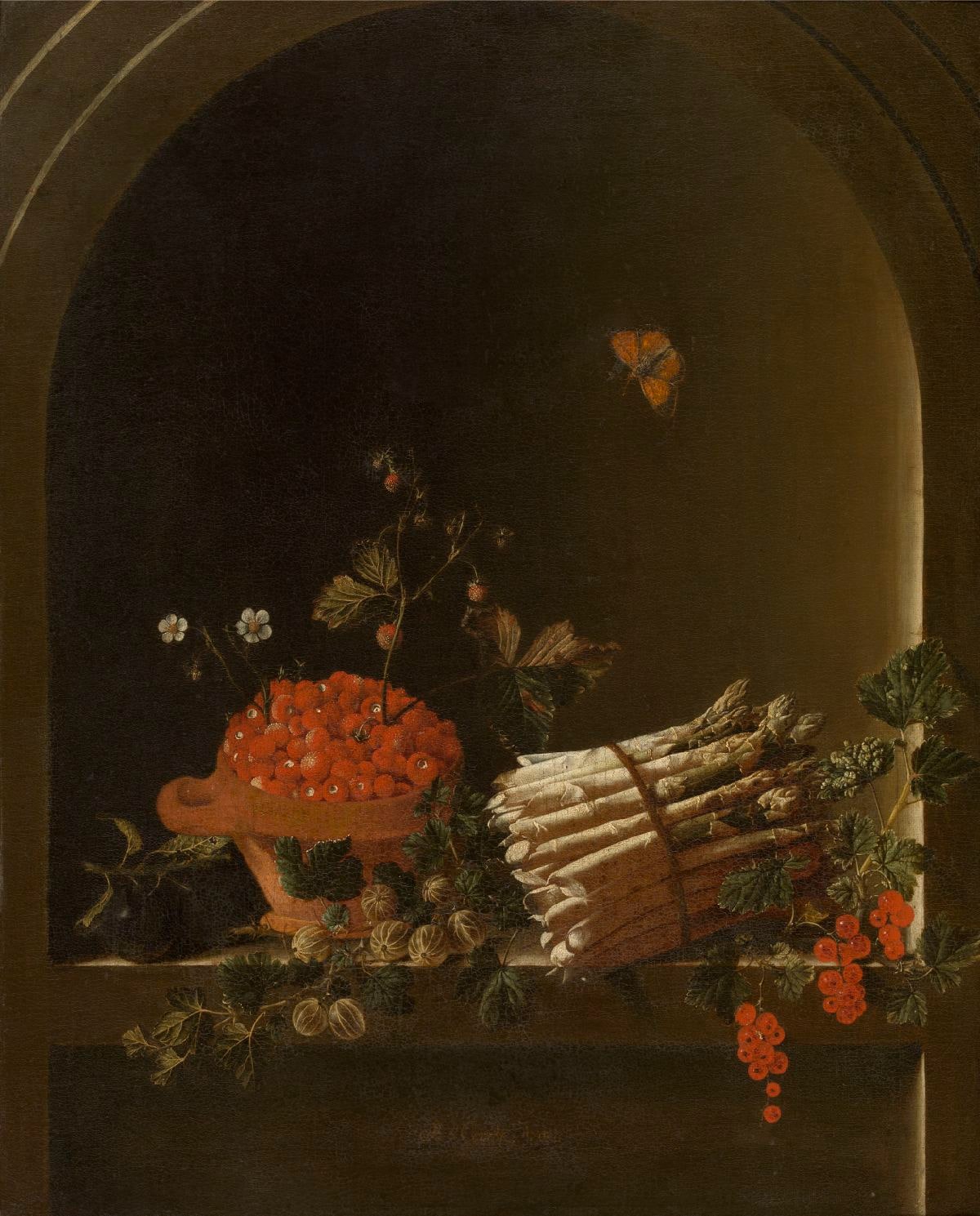 Still Life with Fruit and Asparagus