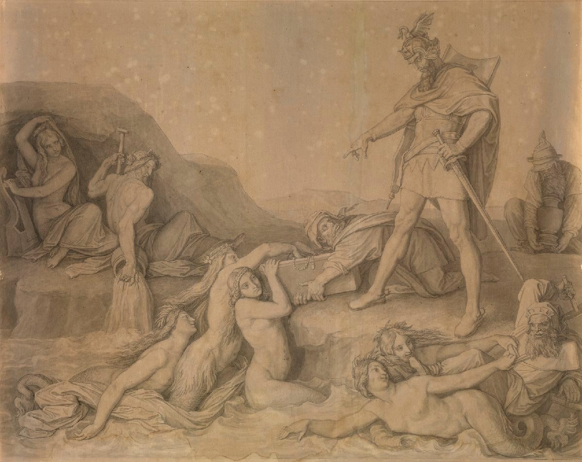 Hagen Entrusts His Treasures to the Rhine-Daughters