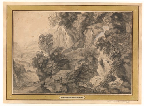 Paysage avec torrent