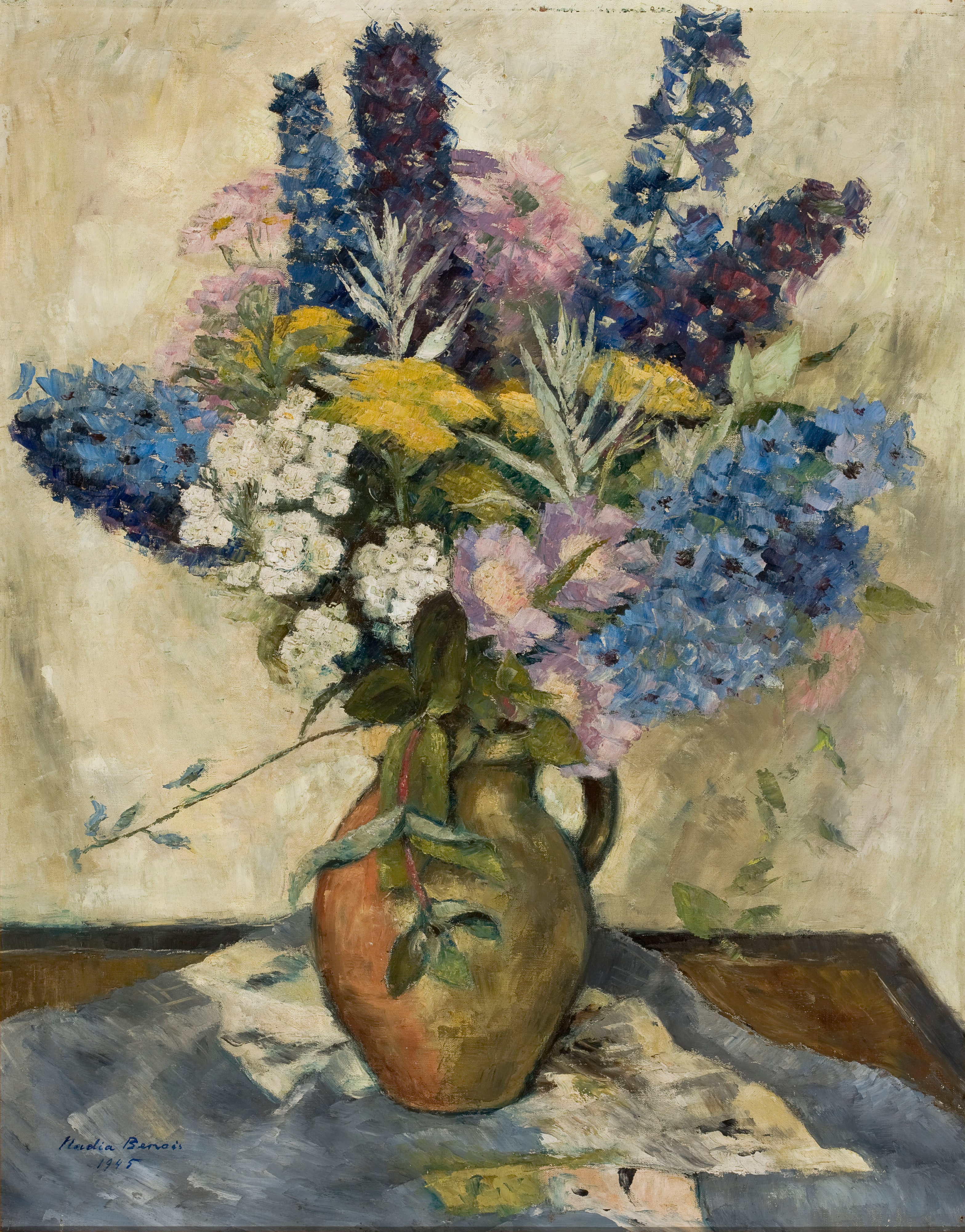 Flores de verão em um vaso