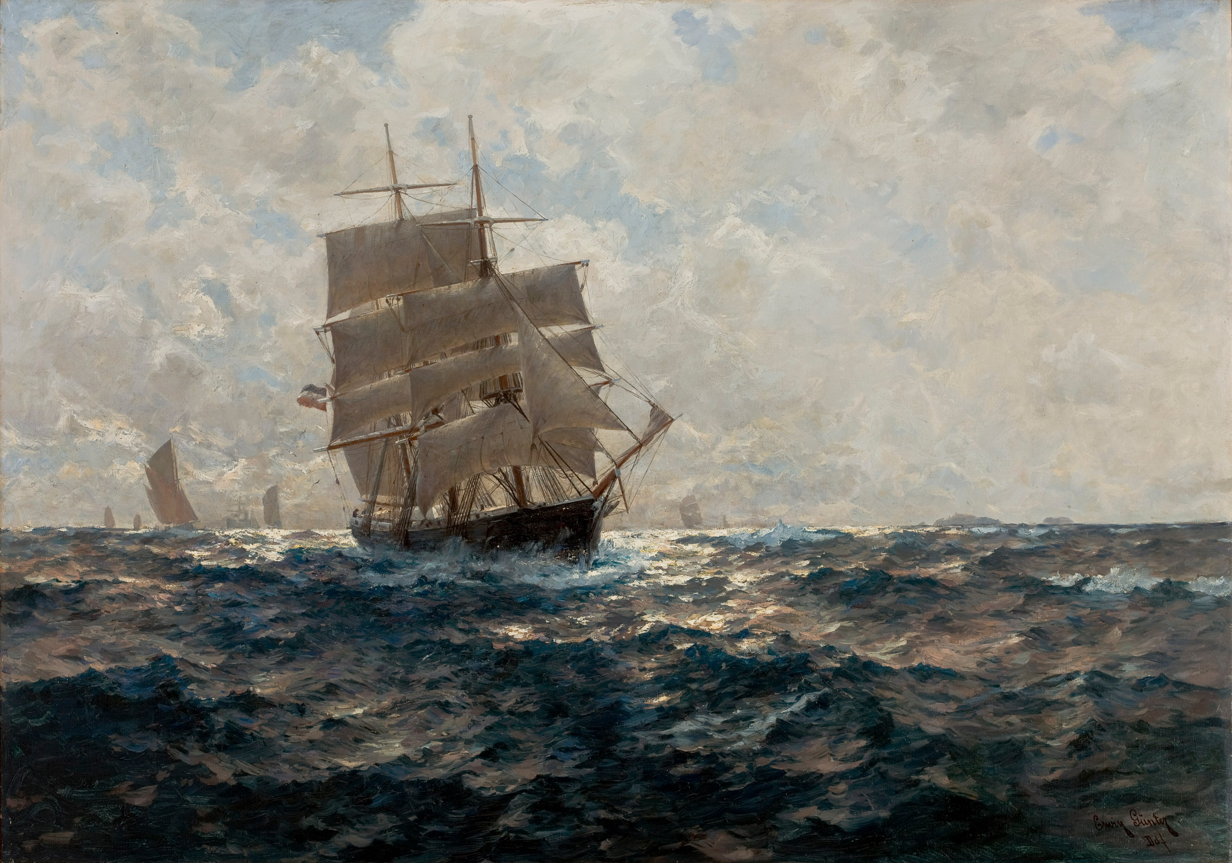 Marinha com veleiros