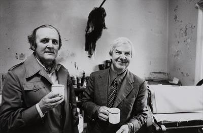 John Olsen and Arthur (Boyd) at Port Jackson Press enjoying a cup of wine