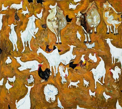 Goats, cows and chooks