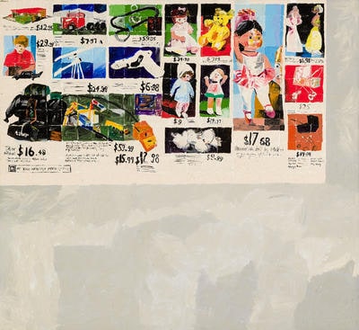 A painted page: Myer Christmas Catalogue 1979
