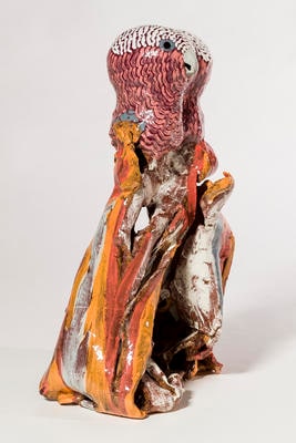 Maquette for Tree with busted guts and galahs