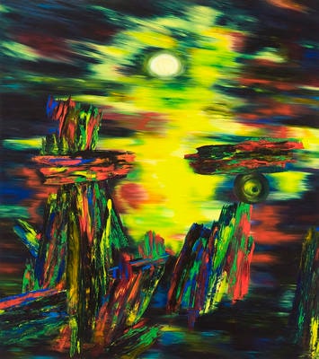 Two Paintings Out for a Midnight Swim