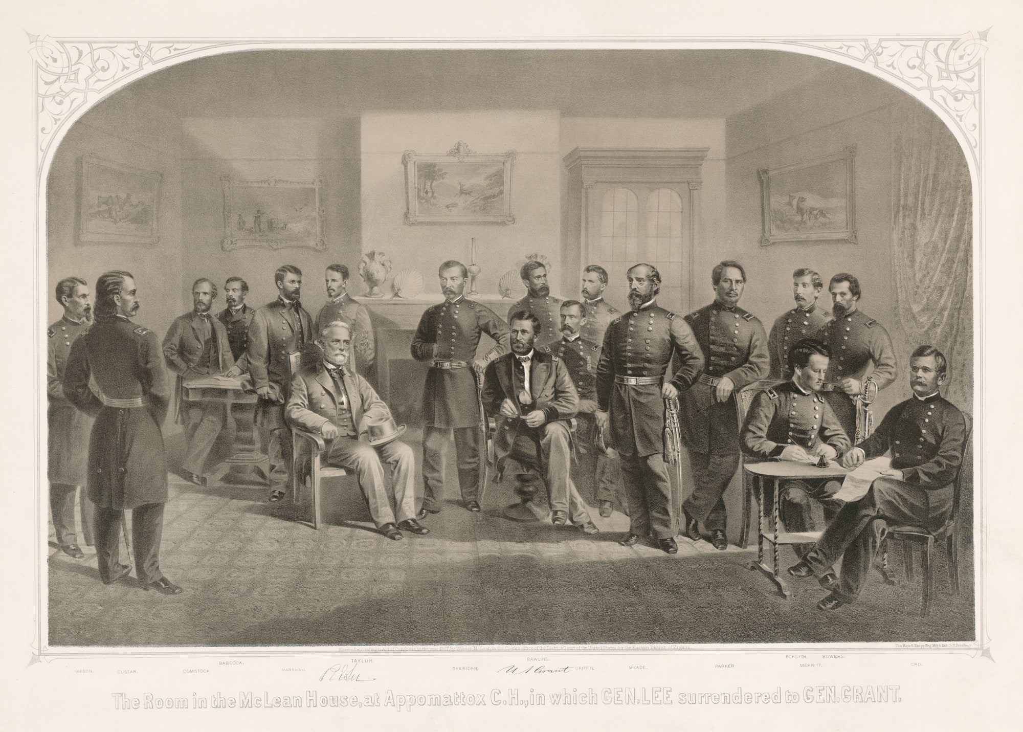 The Room in the McLean House, at Appomattox Court House, in which General Lee Surrendered to General Grant