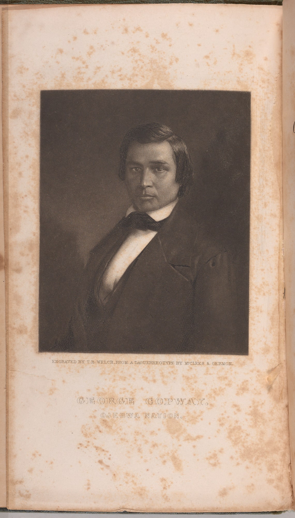 George Copway (frontispiece to "The OjibwayConquest")