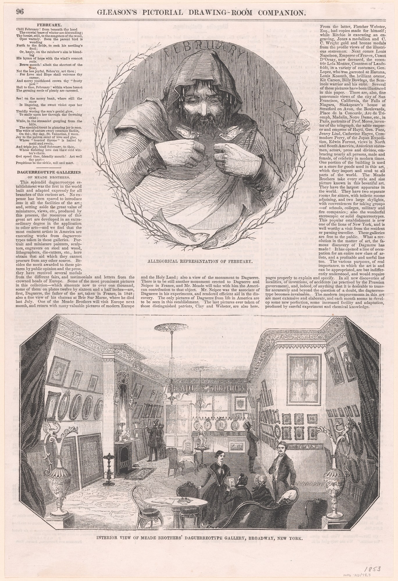 Interior View of Meade Brothers' Daguerreotype Gallery, Broadway, New York