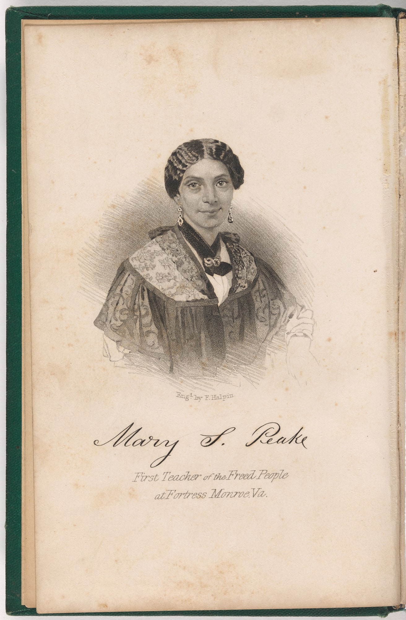 Frontispiece to "Mary S. Peake, the Colored Teacher at Fortress Monroe"