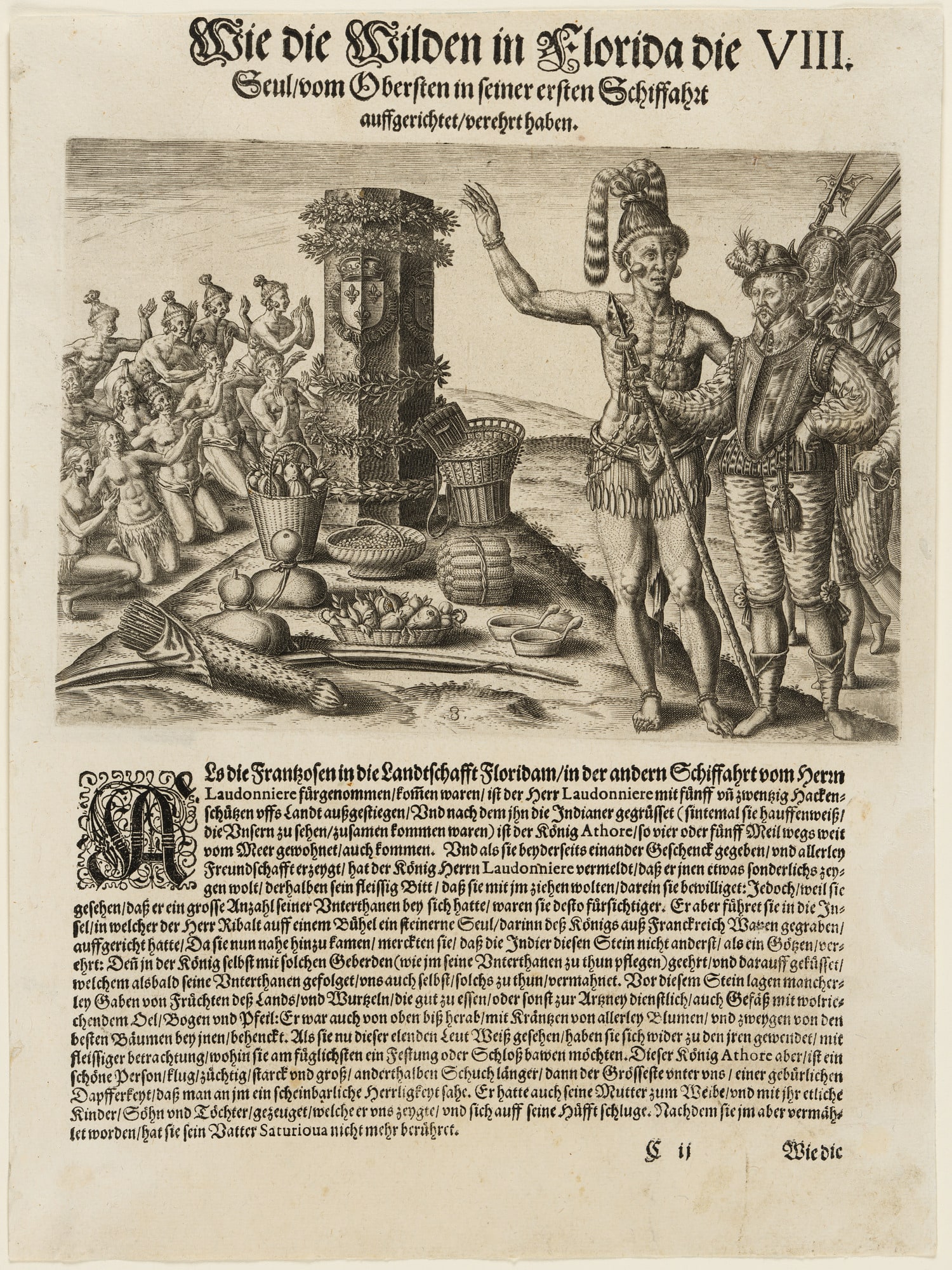The Natives of Florida Worship the Column Erected by Captain Ribault