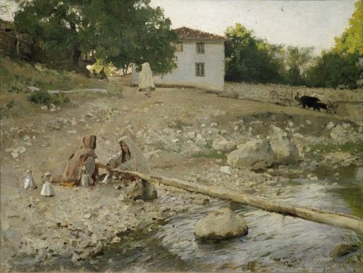 Татарки у реки. Крым