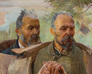 Two heads of old men