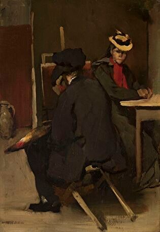 In the painter's studio