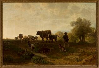 Shepherd with cattle