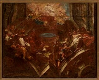 Sketch for the plafond Adoration of Madonna