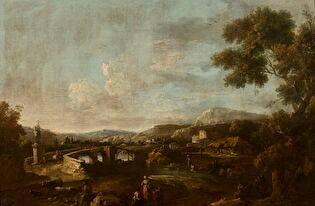 Landscape with staffage