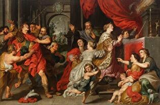 Saint Elizabeth of Hungary praying for the conversion of Berthold von Leinbach